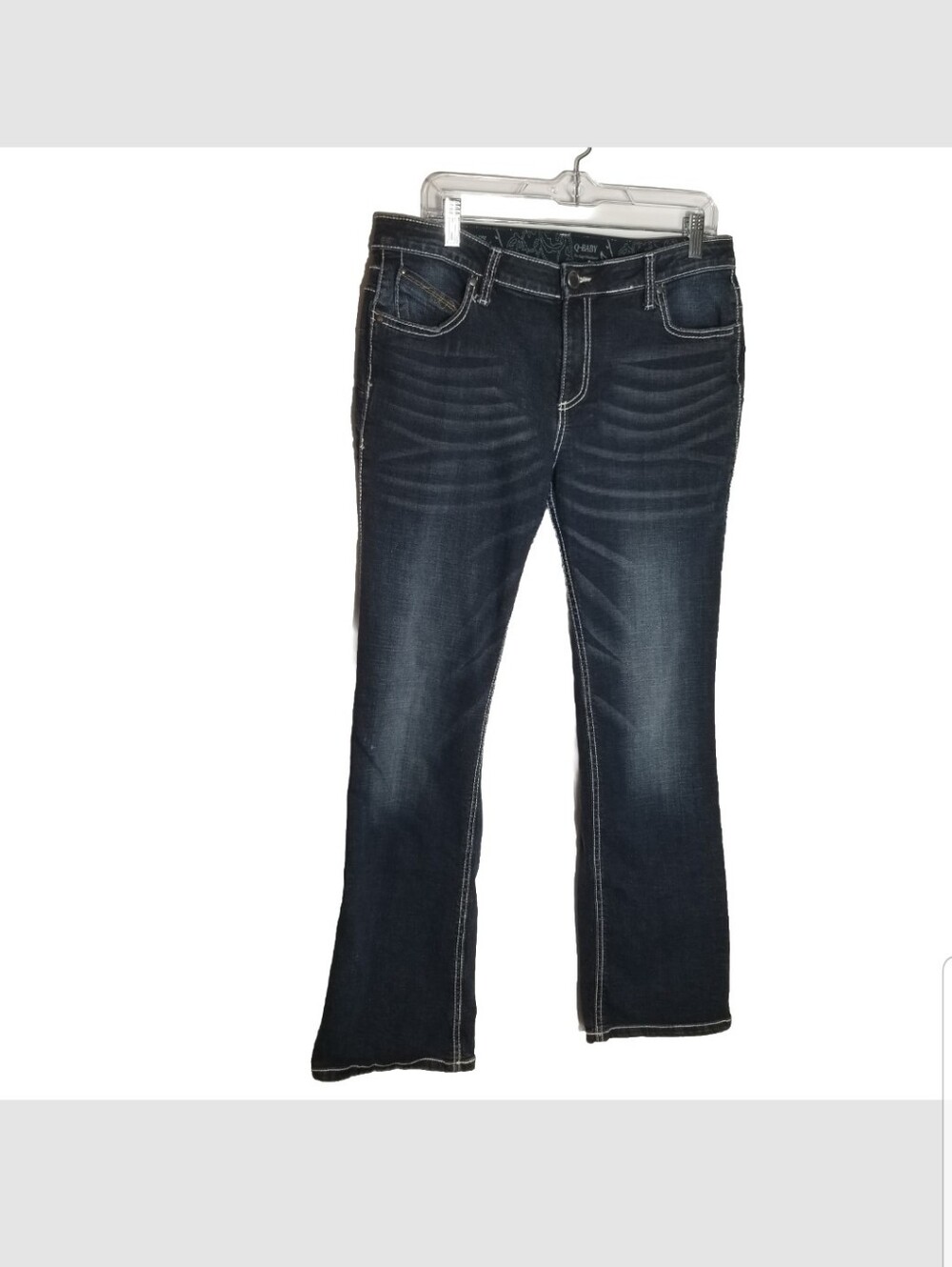 Wrangler Q Baby Jeans Women's 11/12 x 31 No Gap Waistband Bootcut Blue Denim